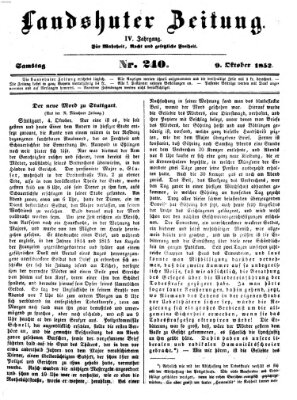 Landshuter Zeitung Samstag 9. Oktober 1852