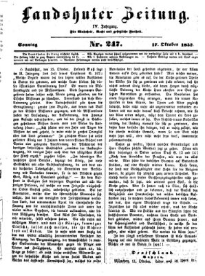 Landshuter Zeitung Sonntag 17. Oktober 1852