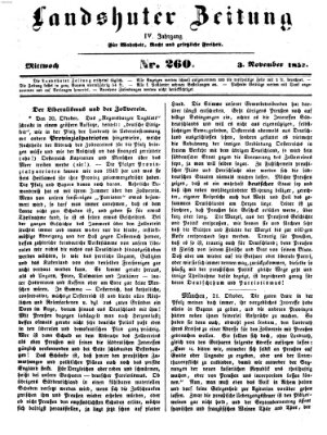Landshuter Zeitung Mittwoch 3. November 1852