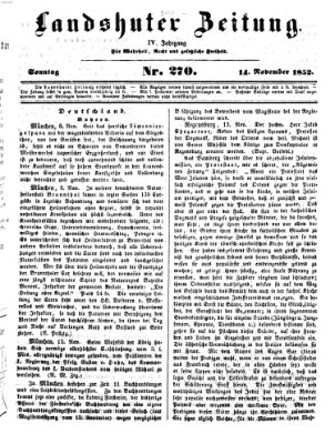 Landshuter Zeitung Sonntag 14. November 1852