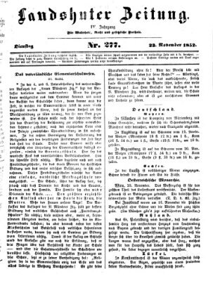 Landshuter Zeitung Dienstag 23. November 1852