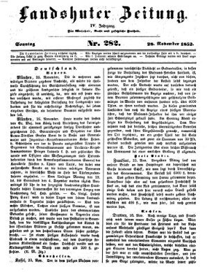 Landshuter Zeitung Sonntag 28. November 1852