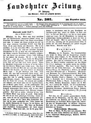 Landshuter Zeitung Mittwoch 29. Dezember 1852