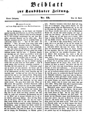 Landshuter Zeitung Montag 12. April 1852