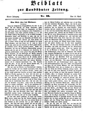Landshuter Zeitung Montag 19. April 1852