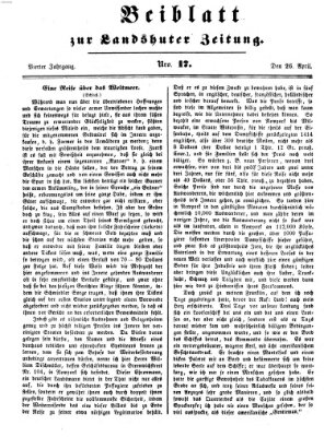 Landshuter Zeitung Montag 26. April 1852