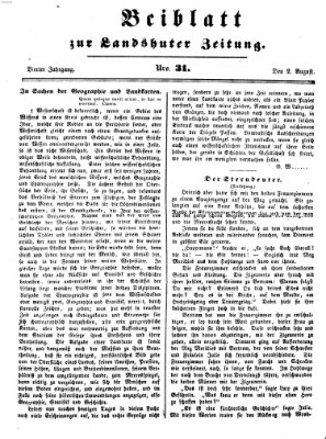 Landshuter Zeitung Montag 2. August 1852