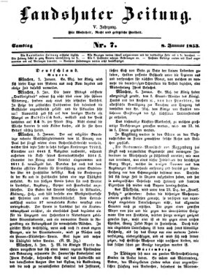 Landshuter Zeitung Samstag 8. Januar 1853