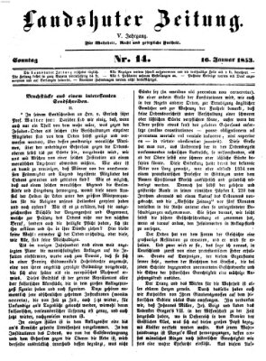 Landshuter Zeitung Sonntag 16. Januar 1853