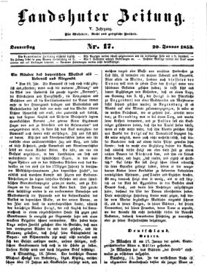 Landshuter Zeitung Donnerstag 20. Januar 1853