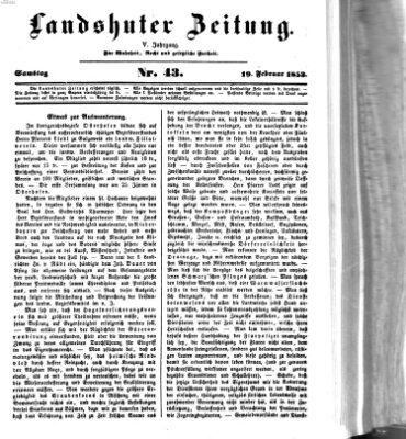 Landshuter Zeitung Samstag 19. Februar 1853