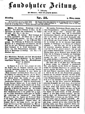 Landshuter Zeitung Dienstag 1. März 1853