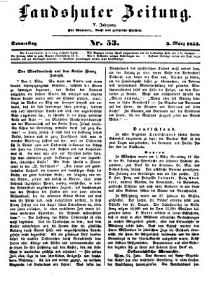 Landshuter Zeitung Donnerstag 3. März 1853