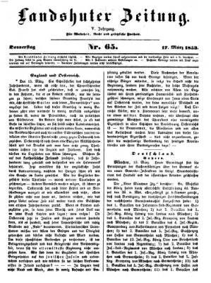Landshuter Zeitung Donnerstag 17. März 1853