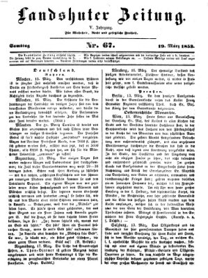 Landshuter Zeitung Samstag 19. März 1853