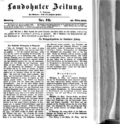 Landshuter Zeitung Samstag 26. März 1853