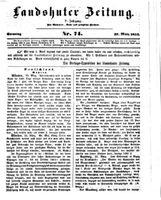 Landshuter Zeitung Sonntag 27. März 1853