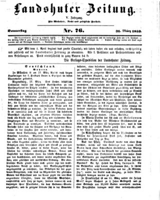 Landshuter Zeitung Donnerstag 31. März 1853