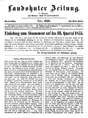 Landshuter Zeitung Donnerstag 30. Juni 1853