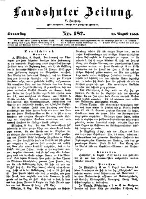Landshuter Zeitung Donnerstag 11. August 1853