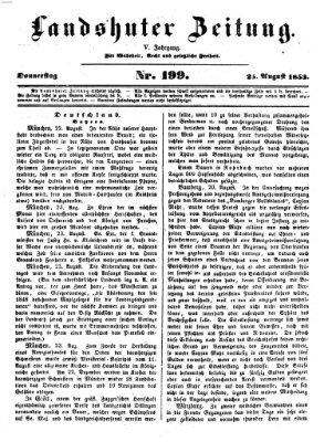 Landshuter Zeitung Donnerstag 25. August 1853