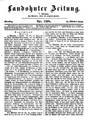 Landshuter Zeitung Dienstag 11. Oktober 1853