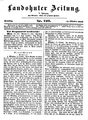 Landshuter Zeitung Samstag 15. Oktober 1853