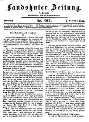 Landshuter Zeitung Mittwoch 9. November 1853