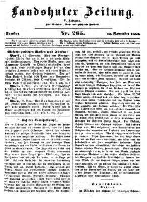 Landshuter Zeitung Samstag 12. November 1853