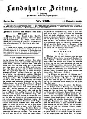 Landshuter Zeitung Donnerstag 17. November 1853
