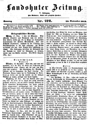 Landshuter Zeitung Sonntag 20. November 1853
