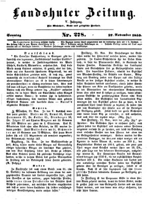 Landshuter Zeitung Sonntag 27. November 1853