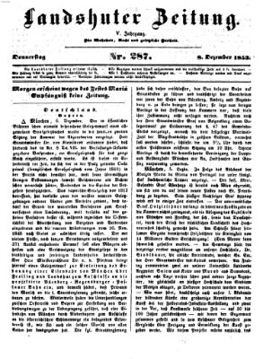 Landshuter Zeitung Donnerstag 8. Dezember 1853