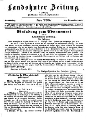 Landshuter Zeitung Donnerstag 22. Dezember 1853
