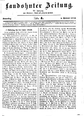 Landshuter Zeitung Donnerstag 5. Januar 1854