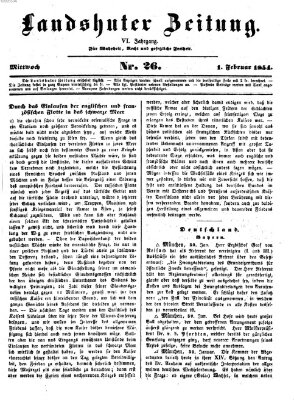 Landshuter Zeitung Mittwoch 1. Februar 1854