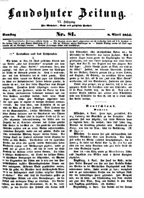 Landshuter Zeitung Samstag 8. April 1854