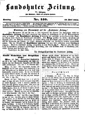 Landshuter Zeitung Sonntag 18. Juni 1854