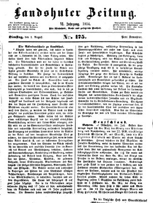 Landshuter Zeitung Dienstag 1. August 1854