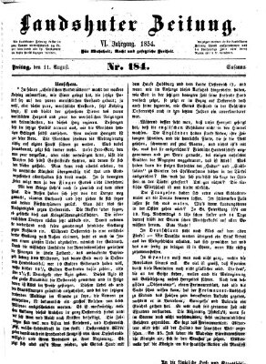 Landshuter Zeitung Freitag 11. August 1854