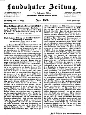 Landshuter Zeitung Dienstag 15. August 1854