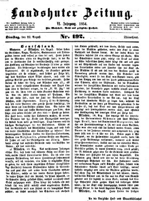 Landshuter Zeitung Dienstag 22. August 1854