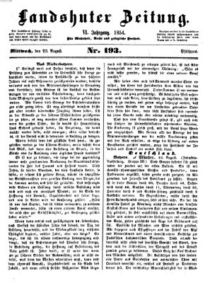 Landshuter Zeitung Mittwoch 23. August 1854