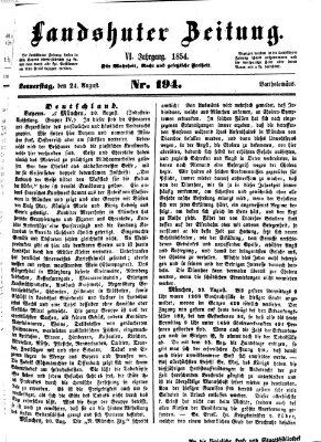 Landshuter Zeitung Donnerstag 24. August 1854