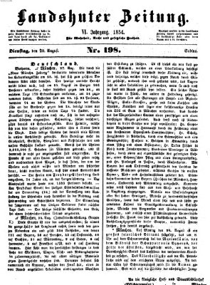 Landshuter Zeitung Dienstag 29. August 1854