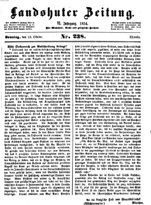 Landshuter Zeitung Sonntag 15. Oktober 1854