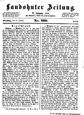 Landshuter Zeitung Dienstag 17. Oktober 1854