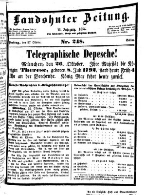 Landshuter Zeitung Freitag 27. Oktober 1854