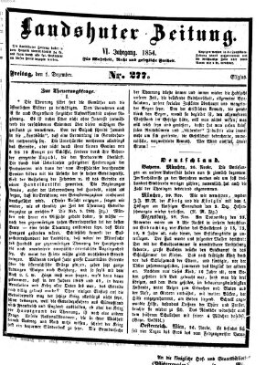 Landshuter Zeitung Freitag 1. Dezember 1854