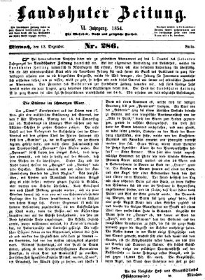 Landshuter Zeitung Mittwoch 13. Dezember 1854